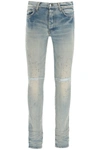 Amiri 3d Bones Skinny Stretch Denim Jeans In Clay Indigo