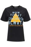Coperni Oversize Now Today Print Cotton T-shirt In Black