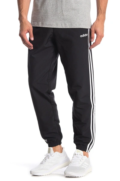 Adidas Originals Essentials 3-stripes Wind Pants In Black/whit