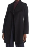 Tahari Ella Double Face Wool Belted Coat In Black