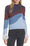 Veronica Beard Alexey Intarsia Mock Neck Cotton & Merino Wool Blend Sweater In Multi