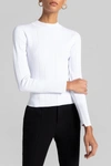 A.l.c Koko Ribbed Mock Neck Top In White