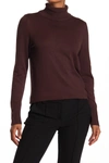 Joseph A Turtleneck Button Sleeve Pullover Sweater In Coffee Bea