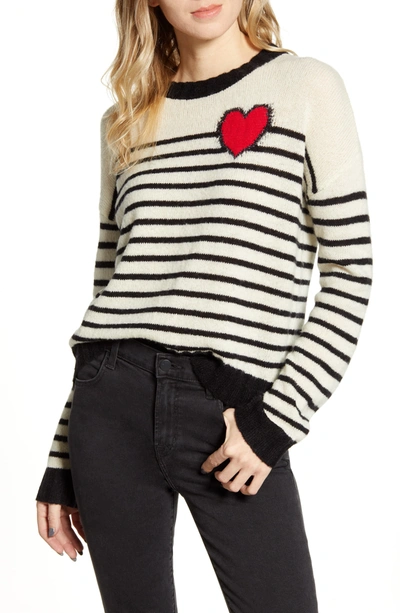 Rails Perci Striped Heart Sweater In Bretton Heart Stripe