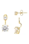 Sterling Forever Brilliant Cz Stud Jacket Earrings In Gold