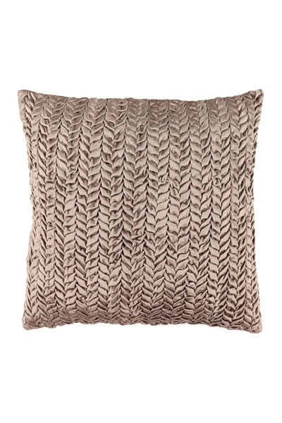 Willow Row Smocked Braid Pattern Throw Pillow In Beige