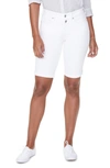 Nydj Briella Mock Fly Roll Cuff Shorts In Optic Whit