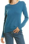 Quinn Cashmere Crew Neck Sweater In Dark Teal