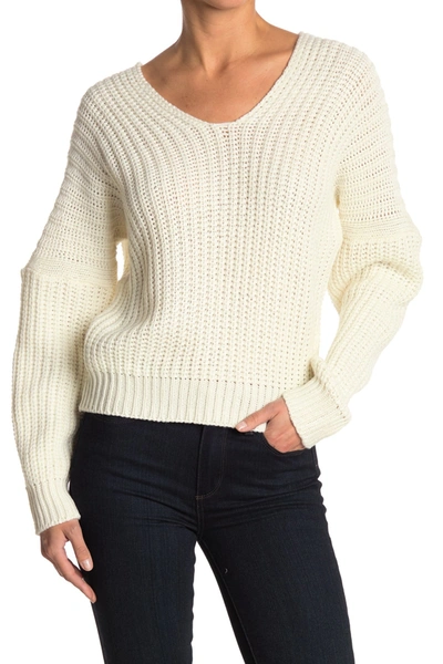 Poof V-neck Knit Sweater In Ivory