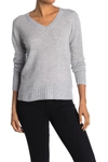 Quinn Solid V-neck Cashmere Sweater In Heather Grey
