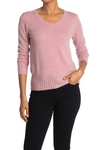 Quinn Solid V-neck Cashmere Sweater In Dusty Rose