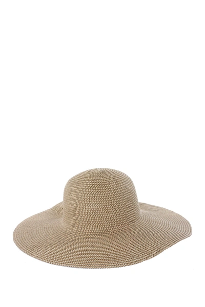 David & Young Cinch-back Multicolor Floppy Hat In Natural