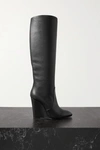 CHRISTIAN LOUBOUTIN CIVILIZA 100 TEXTURED-LEATHER WEDGE KNEE BOOTS