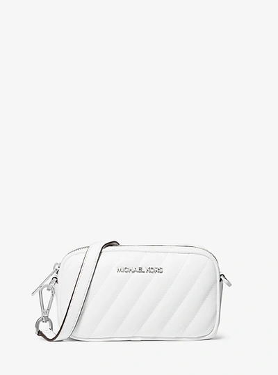 Michael Kors Rose Quilted Convertible Belt Bag In White