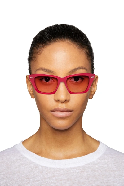 Acne Studios D-frame  Acetate Sunglasses In Red