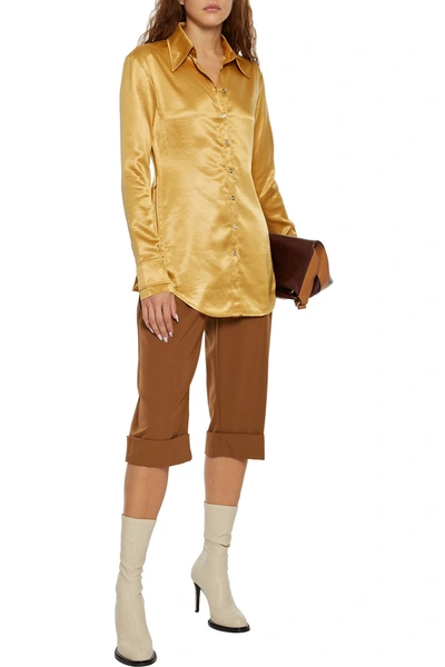 Acne Studios Satin Shirt In Gold