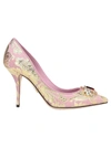 DOLCE & GABBANA DOLCE & GABBANA FLORAL BROCADE PUMPS WITH BEJEWELED EMBELLISHMENT,CD1590AW7038L418