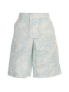 JACQUEMUS LAURIER CARGO SHORTS,215PA08.215.P 109143 PRINT BLUE LEAVES