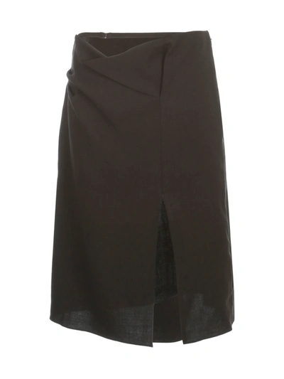 Jacquemus La Jupe Drap Skirt W/drap In Black