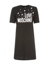 LOVE MOSCHINO S/S DRESS W/SPLASH PRINT,W5A0217M3876 C74 BLACK