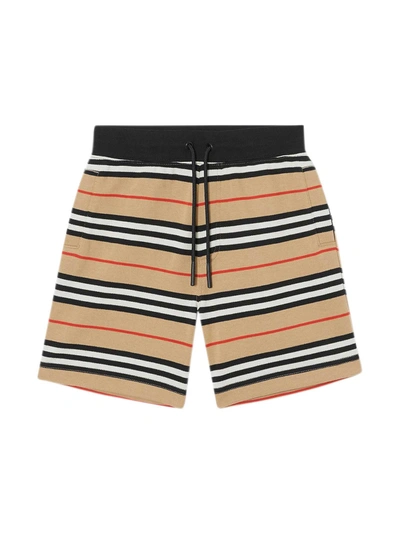 Burberry Kids Icon Stripe Shorts (3-12 Years) In Beige