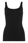Vince Cotton-blend Tank Top In Black