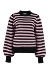 GANNI STRIPED CREW-NECK SWEATER,K14972500 500