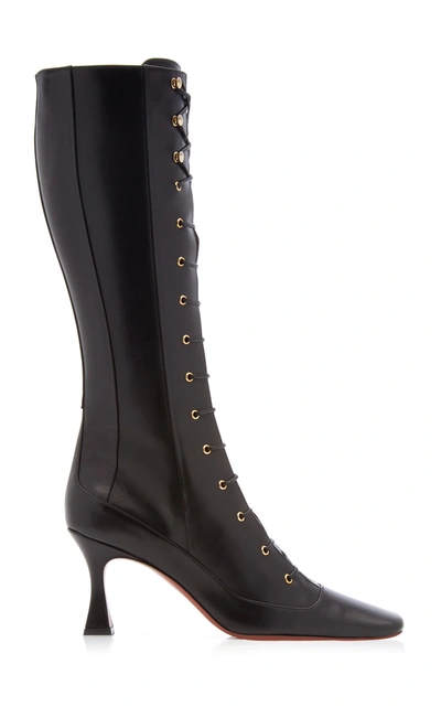 Manu Atelier Women's Knee-length Lace-up Leather Duck Boots