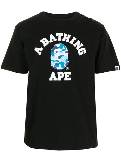 A Bathing Ape Abc College Logo-print Cotton T-shirt In Black