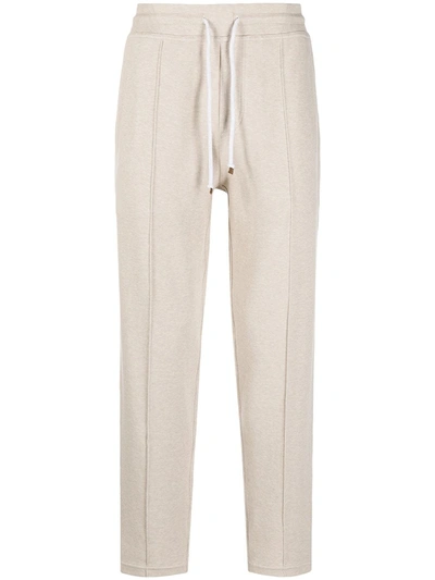 Brunello Cucinelli Cropped Knitted Trousers In Neutrals