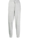 Brunello Cucinelli Tapered Bead-embellished Cashmere Track Pants In Grey