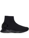 FERRAGAMO SOCK-STYLE SLIP-ON SNEAKERS