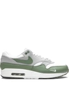 Nike Air Max 1 Premium Colour-block Leather Sneakers In Green