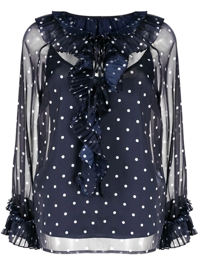 P.a.r.o.s.h Polka-dot Pattern Blouse In Blue