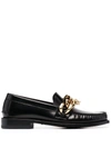 VERSACE CHAIN-DETAIL LOAFERS