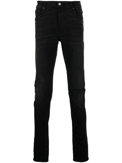 Amiri Stack Mid-rise Skinny Jeans In Black