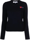 COMME DES GARÇONS PLAY DOUBLE HEART MOTIF JUMPER