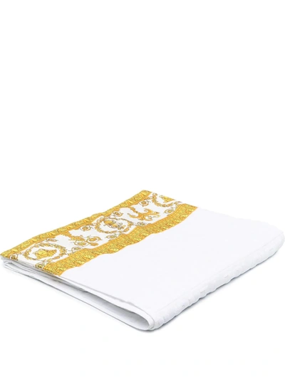 Versace Home I ♡ Baroque Bath Towel In White