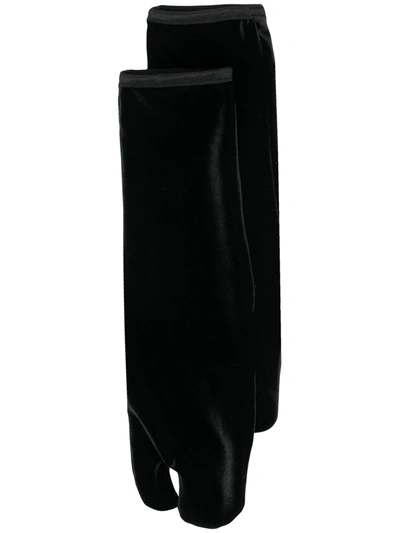 Simone Wild Velvet Ankle Socks In Black