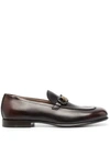 Ferragamo Gancini Square-toe Loafers In Black