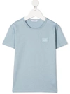 Dolce & Gabbana Kids' Short-sleeve Logo Patch Tee In Light Blue