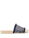 Etro Paisley Open-toe Sandals In Blue