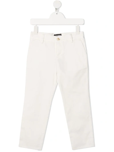 Emporio Armani Kids' High-rise Straight-leg Jeans In White