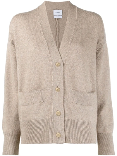 Barrie Rib-detail Cashmere Cardigan In Neutrals