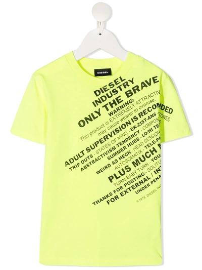 Diesel Kids' Only The Brave T-shirt In Green