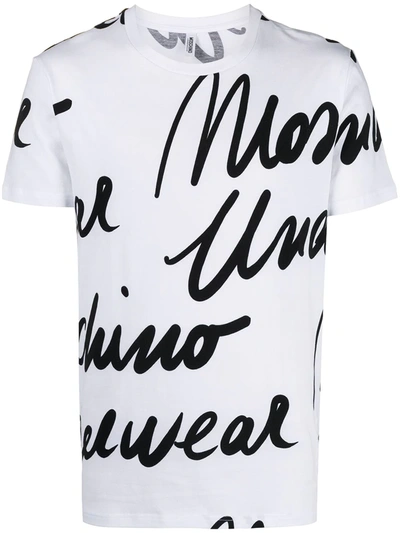 Moschino Signature-print Lounge T-shirt In White