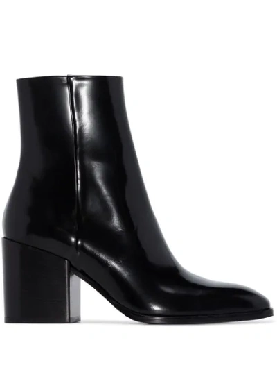 Aeyde Black Leandra 75 Patent Leather Ankle Boots