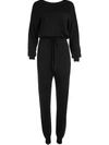 Alice And Olivia Nikita Wool-blend Jumpsuit In Black