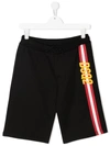 DSQUARED2 TEEN LOGO STRIPE-PRINT SHORTS