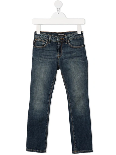 Emporio Armani Kids' Skinny-fit Denim Jeans In Blue